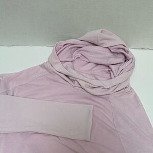 Athleta Essence Hooded Tunic Cowl‎ Neck Pale Pink Thumbholes size Small